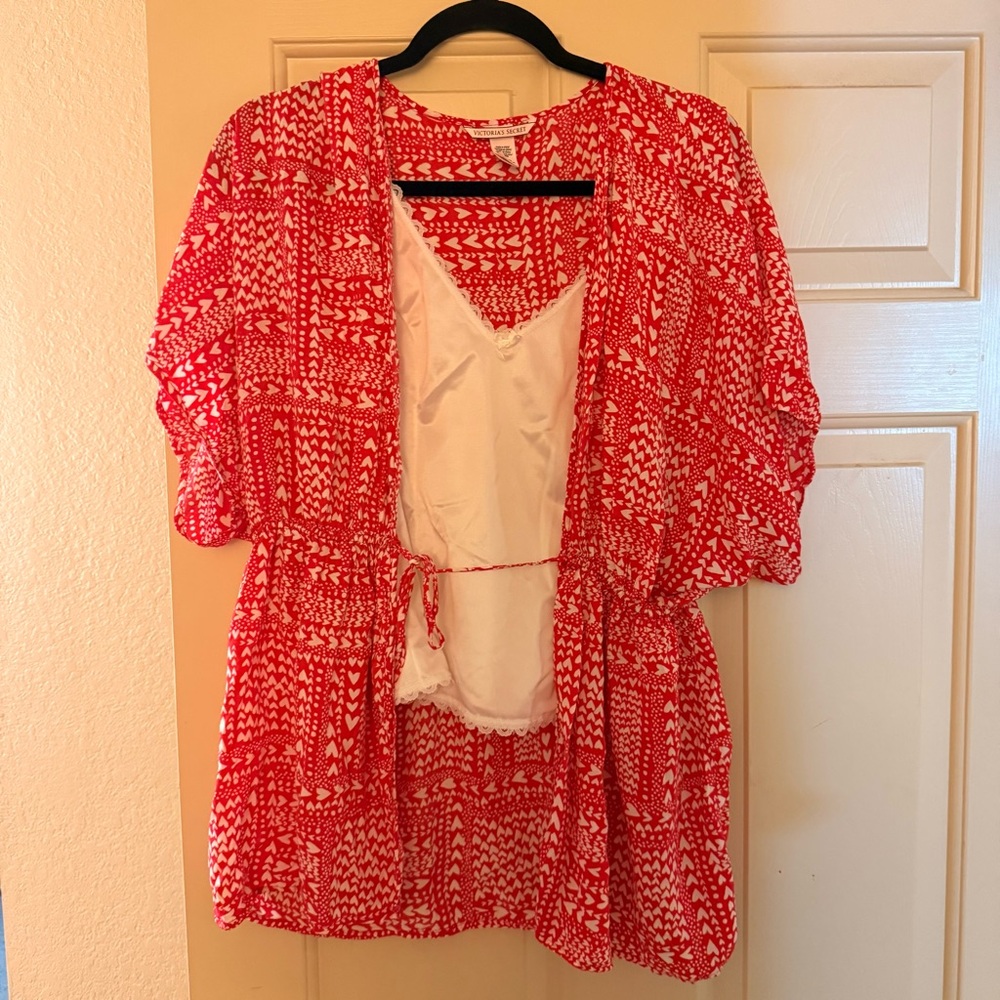 Victoria’s Secret red hearts kimono cover up